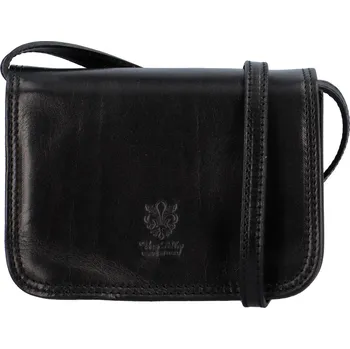 Kabelka Dámská kožená crossbody černá - Delami Vera Pelle Asppena černá