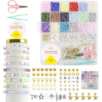 Dětské navlékací korálky Zestaw Koralików korálky výrobu šperků 4800 ks