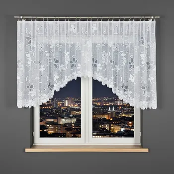 Záclona Dekorační oblouková krátká záclona na žabky RENATA 110 bílá 350x110 cm MyBestHome