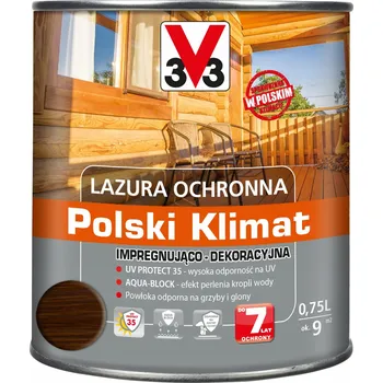 Lak na dřevo Lazurovací lak V33 0,75 l hnědá satén