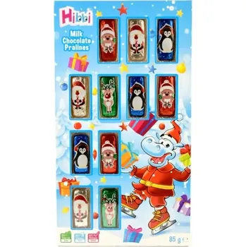 Bonboniéra Hibbi Kolekce vánočních figurek z mléčné čokolády 85 g
