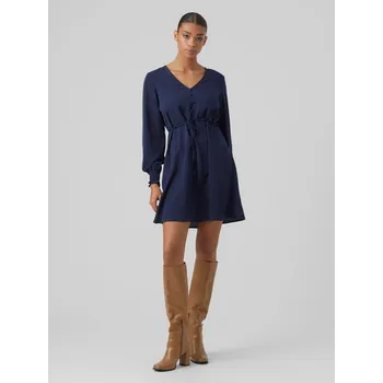 Dámské šaty VERO MODA TMAVĚ MODRÉ ŠATY MINI S PÁSEK (L)