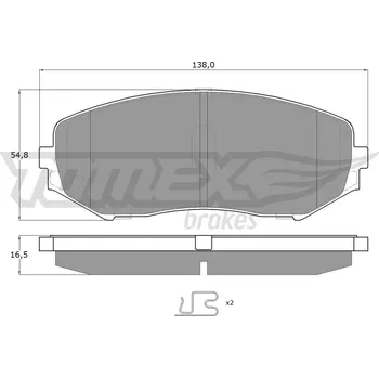 Brzdová destička Sada brzdových destiček, kotoučová brzda TOMEX Brakes TX 14-92