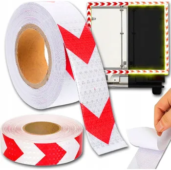 VÝSTRAŽNÁ REFLEXNÍ PÁSKA 5M X 5CM, KONTUROVACÍ, BÍLO-ČERVENÁ