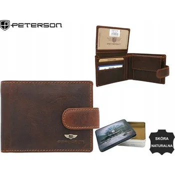 Peněženka Peterson pánská peněženka z přírodní kůže hnědá PTN WL-1012L-COM COG - muž