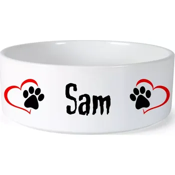 Miska pro psa Miska pro psa se jménem Sam (Keramická miska na krmivo pro psy)