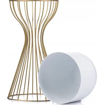 Kovový květináč KALICH 46 cm zlatý bílý LOFT