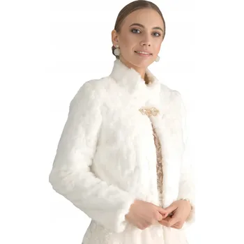 Bolerko Svatební bolerko, kožíšek hermelín, se stojáčkem , ecru, velikost 34