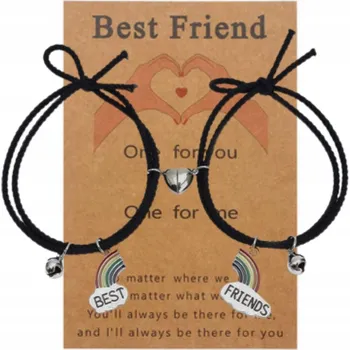 Náramek Náramky přátelství Nejlepší přátelé Best Friends 2 szt Czarne šňůrka, barevné