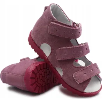 Dívčí bačkory Dívčí Papuče s Thomasovým podpatkem Kožené na suchý zip Růžové Kornecki 29