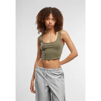 Ladies Jersey Corsage Top - olive M