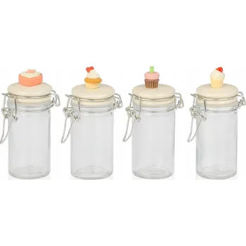 Dóza na potraviny Smukee Sada skleněných dóziček s figurkami 60 Ml 4 ks