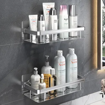 Drátěná police KOUPELNOVÁ POLIČKA POD PRYŠNIC LOFT stříbro Samolepící+dírková