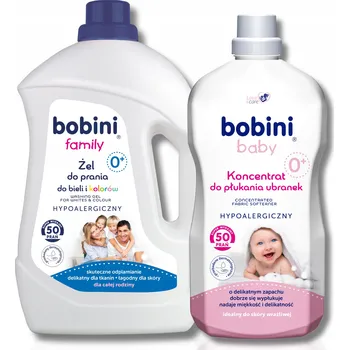 Prací gel BOBINI Family Gel na Praní 2,5L + tekutá aviváž Hypoalergenní 1,8L 1+1