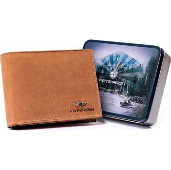 Peněženka Peterson pánská peněženka z přírodní kůže hnědá - muž