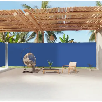 Markýza Zatahovací boční markýza modrá 220 x 1 200 cm IM_318088