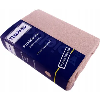 Prostěradlo PRZEŚCIERADŁO FROTTE S GUMIČKOU 120x200 BÉŽOVÉ BÍLÉ GRENO ZÁKLADNÍ 25 CM