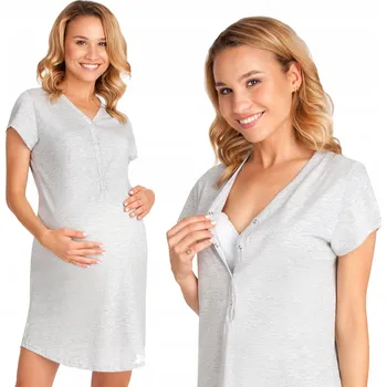 Dámská noční košile Košile pro kojící maminky Przyszła Mama S bavlna krátký rukáv