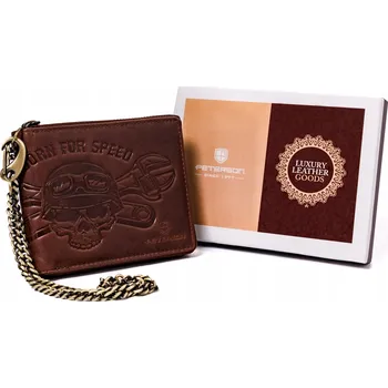 Peněženka Peterson pánská peněženka z pravé kůže hnědá PTN N992C-05-HWM-135 - muž