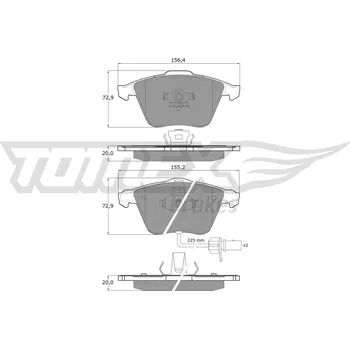 Brzdová destička Sada brzdových destiček, kotoučová brzda TOMEX Brakes TX 14-23