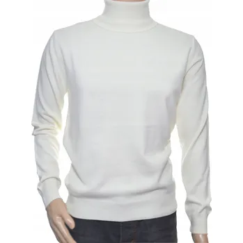Pánský svetr Pánský svetr rolák z kašmíru a merino vlny kašmírový XXL 2XL bílý 352