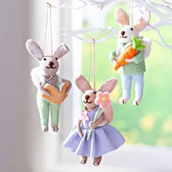 Velikonoční dekorace Velikonoční ozdoby Králíčci, sada 3 ks