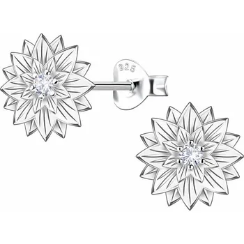 Náušnice Nefertitis 4366 Stříbrné náušnice pecky se zirkony DAHLIA 10 mm, 1,65 g