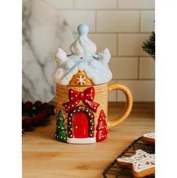 Sinsay - Vánoční hrnek ve tvaru perníkového domečku s víčkem - béžová - 194GE-08X - 194GE-08X-ONE