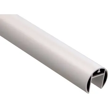 Zábradlí Madlo (ø 42,4x1,5 mm / 24x24 mm) pro sklo 8-17,5 mm, bez gumových těsnění, hliník, uváděná cena za délku 5000 mm