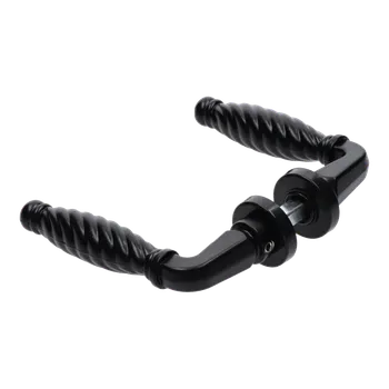 Dveřní kování Klika hliníková, černá barva, na profil 35-55 mm (pár)