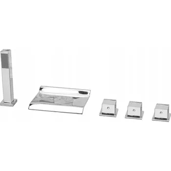 Vodovodní baterie Dvoukohoutková vanová a sprchová baterie na okraj vany Inea stříbrná