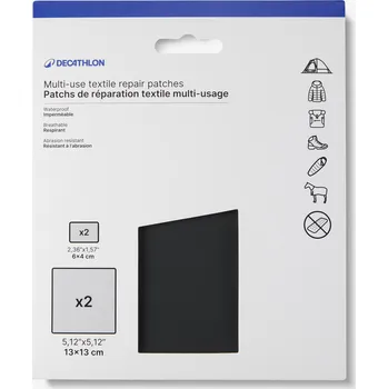 Textilie DECATHLON Samolepicí opravné záplaty na textil multifunkční černé