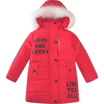 Dívčí prošívaný zimní kabát - Love and Lucky Barva: Červená, Velikost: 110/4-6 let