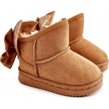 Dívčí sněhule DÍVČÍ ZATEPLENÉ SNĚHULE S MAŠLIČKAMI CAMEL 28