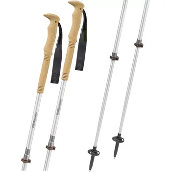Trekingová hůl Hůlky Komperdell Explorer Contour Cork 105-140 stříbrná/hnědá