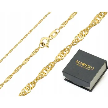 Řetízek POZLACENÝ STŘÍBRNÝ ŘETÍZEK Dámský ryzost 925 Šroubovaný Singapur 45 cm