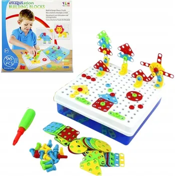 ostatní stavebnice Stavebnice v krabici, skládačka k přišroubování, 96 dílků