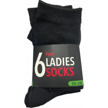 Dámské ponožky Černé Ponožky , balení po 6 kusech, velikost 35/38