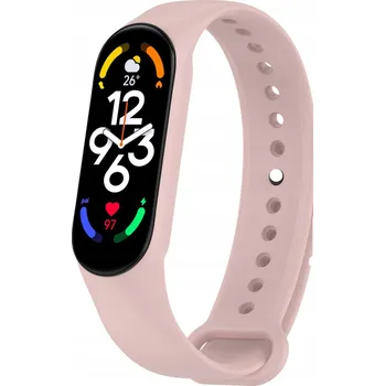 Řemínek na hodinky PÁSEK ŘEMÍNEK PRO XIAOMI MI BAND 5 / MI BAND 6 / MI BAND 7 - PUDROVÁ RŮŽOVÁ