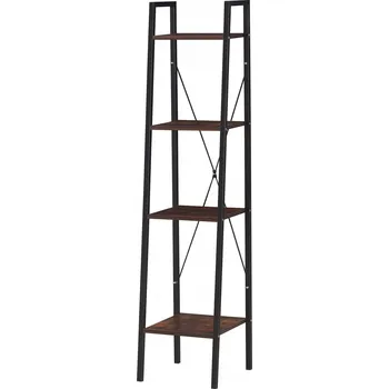 Knihovna ALTE R1 regál, police, černá / rustikální dub na knihy loftový žebřík