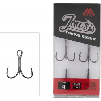 Rybářský háček Trojháčky na přívlač s protihrotem Mikado Jaws Strong 8 ks