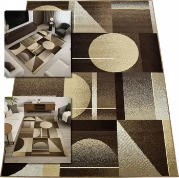 Koberec KOBEREC MODERNÍ KOBEREC HNĚDÝ BÉŽOVÝ VENEZIA KOBERCE DO OBÝVÁKU 80x300