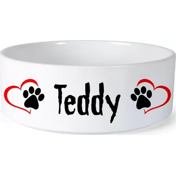 Miska pro psa Miska pro psa se jménem Teddy (Keramická miska na krmivo pro psy)