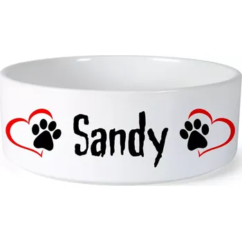 Miska pro psa Miska pro psa se jménem Sandy (Keramická miska na krmivo pro psy)