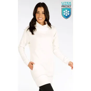Dámské šaty Dámské zateplené mikinové šaty LITEX bílé S