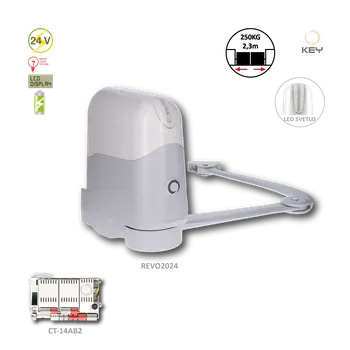 Pohon brány REVO pohon pro křídlovou bránu do 2,3 m/kř., 24 V, 140 W, 120 Nm se zabudovanou elektron. 14AB