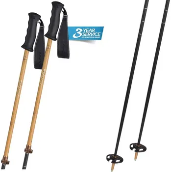 Sjezdová hůlka Hůlky Komperdell Carbon CLOUD - Bamboo VARIO 2025/26 110-140 hnědá/černá