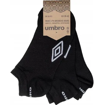 Pánské ponožky Ponožky UMBRO SNEAKER KOTNÍKOVÉ PONOŽKY 3 páry černé 39-42