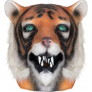 Karnevalová maska Korbi Profesionální latexová maska Hlava tygra