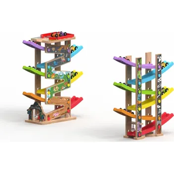 Dřevěná hračka 2Kids Toys Velká závodní dráha 6 ramp
